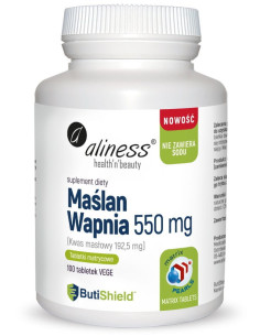 Aliness Maślan Wapnia 550 mg (bez sodu) 100 matrycowych tab.