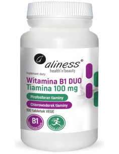Aliness Witamina B1 - Tiamina - DUO 100mg 100 Vege tab.
