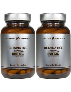 Pureline Betaina HCL + Pepsyna - 800 mg - 120 kapsułek