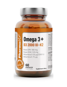 Pharmovit Omega 3+ D3 2000IU+K2 60 kap.