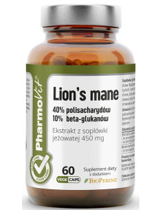 Pharmovit Lion's mane 40% polisacharydów 10% beta-glukanów 60 kaps Vege.