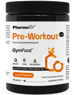 Pharmovit Pre-Workout Plus Formuła przedtreningowa (owoce tropikalne) 500 g.