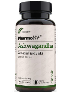 Pharmovit Ashwagandha Żeń-szeń indyjski 4:1 400 mg 90 kap.