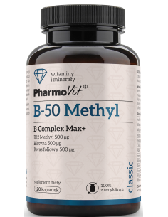 Pharmovit B-50 Methyl B-complex Max+ 120 kap.