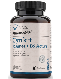 Pharmovit Cynk + Magnez + B6 Active 120 kap.