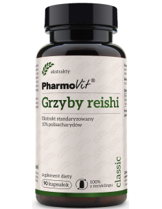 Pharmovit Grzyby reishi Ekstrakt standaryzowany 10% polisacharydów 90 kap.