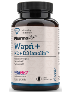 Pharmovit Wapń + K2 + D3 lanolin™ 120 kap.