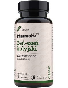 Pharmovit Żeń-szeń indyjski Ashwagandha 20:1 200 mg 90 kap.