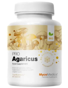 MycoMedica Agaricus PRO - 35% beta 1,3/1,6 D glukanów - 90 kaps.
