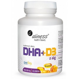 Omega DHA 300mg z alg + D3 2000iu 60 kap.